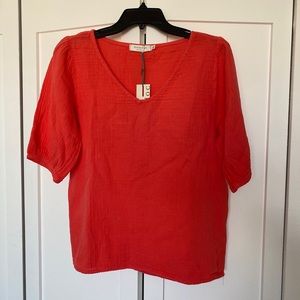 NWT dark Coral Gauzy Top​